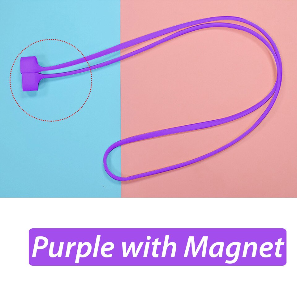 Para a apple airpods pro anti-lost fone de ouvido cinta magnético earhook silicone string para airpods pro 2 ímã anti acessórios perdidos: purple with magnet