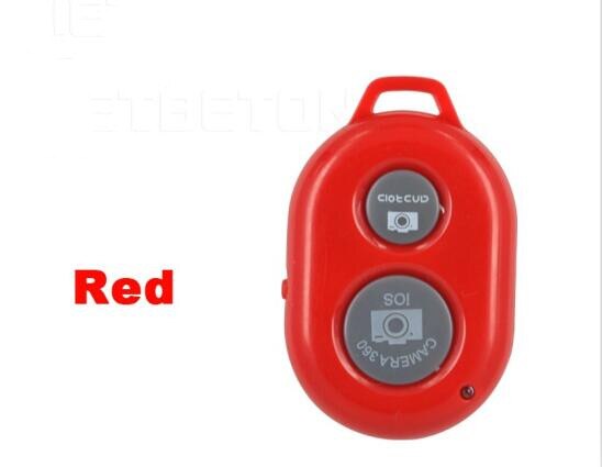 1pcリモートコントロールボタンワイヤレスbluetoothシャッターセルフタイマーカメラiphoneアンドロイド電話用高品質: Red