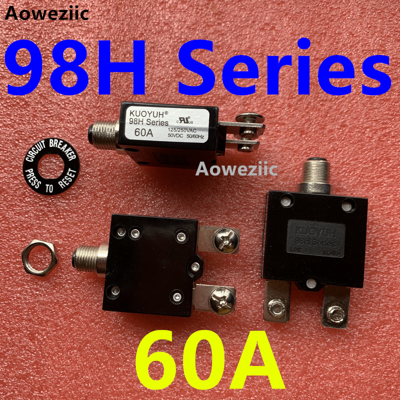 1Pcs KUOYUH 98H 98 Series 30A 40A 50A 60A 70A with screws Circuit Breaker Overload Switch Over Current Protector: black