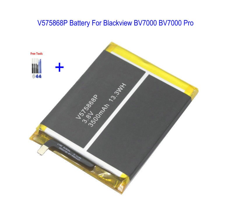 1x 3500mAh 13.3Wh V575868P BV7000 Battery For Blackview BV7000 Pro BV7000pro Smart Mobile Phone li-ion Battery: With Tools