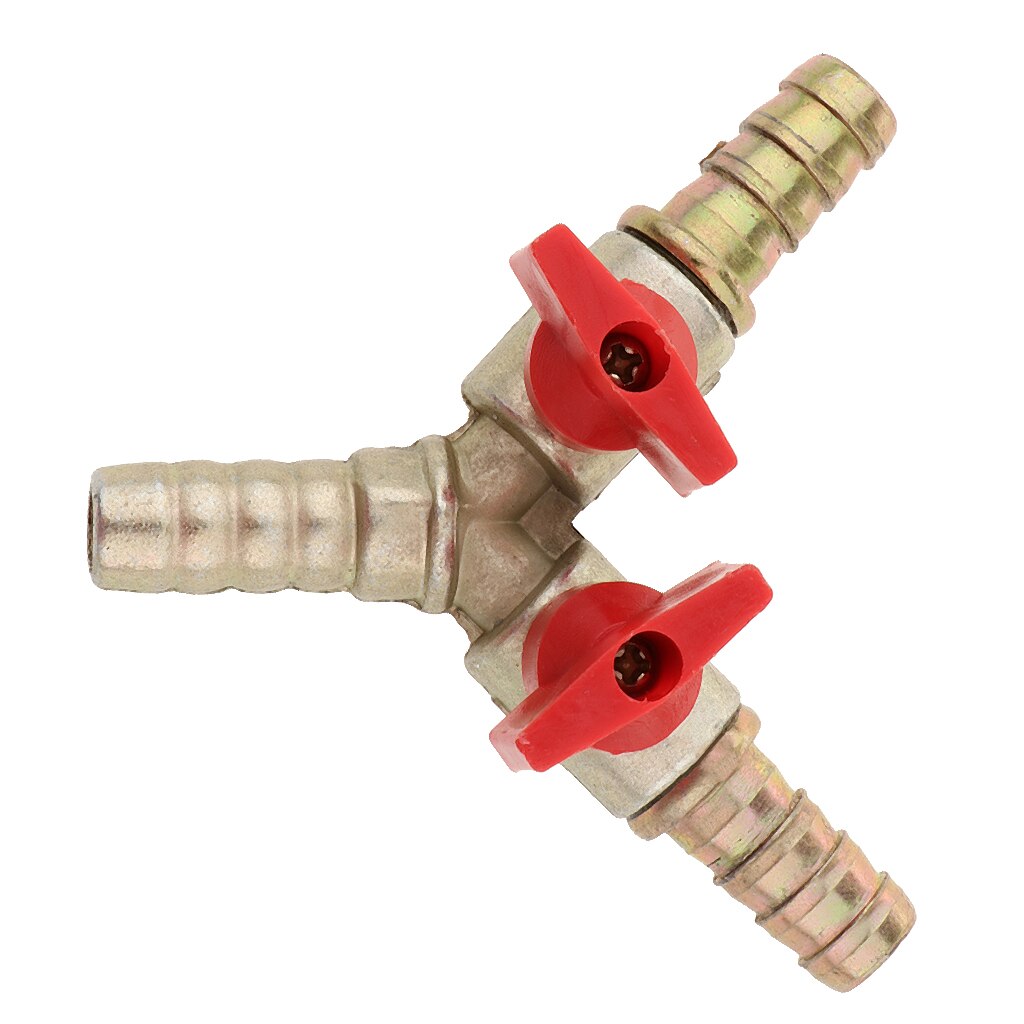 Brass 3 Way Y Shaped Gas Fuel Oil Hose Switch Shut Off Ball Valve Fitting