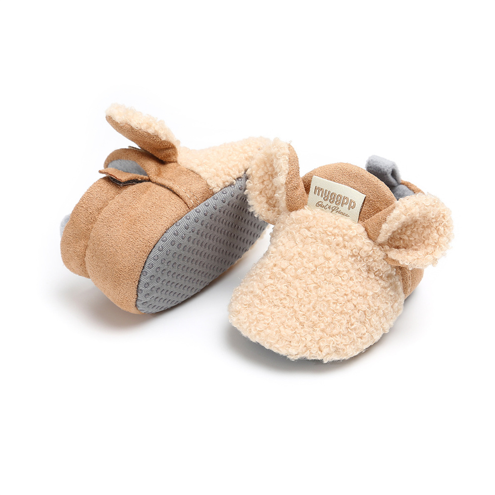 Zapatos de felpa para bebé, zapatillas gruesas de dibujos animados para recién nacidos, tenis para bebés, 1 año