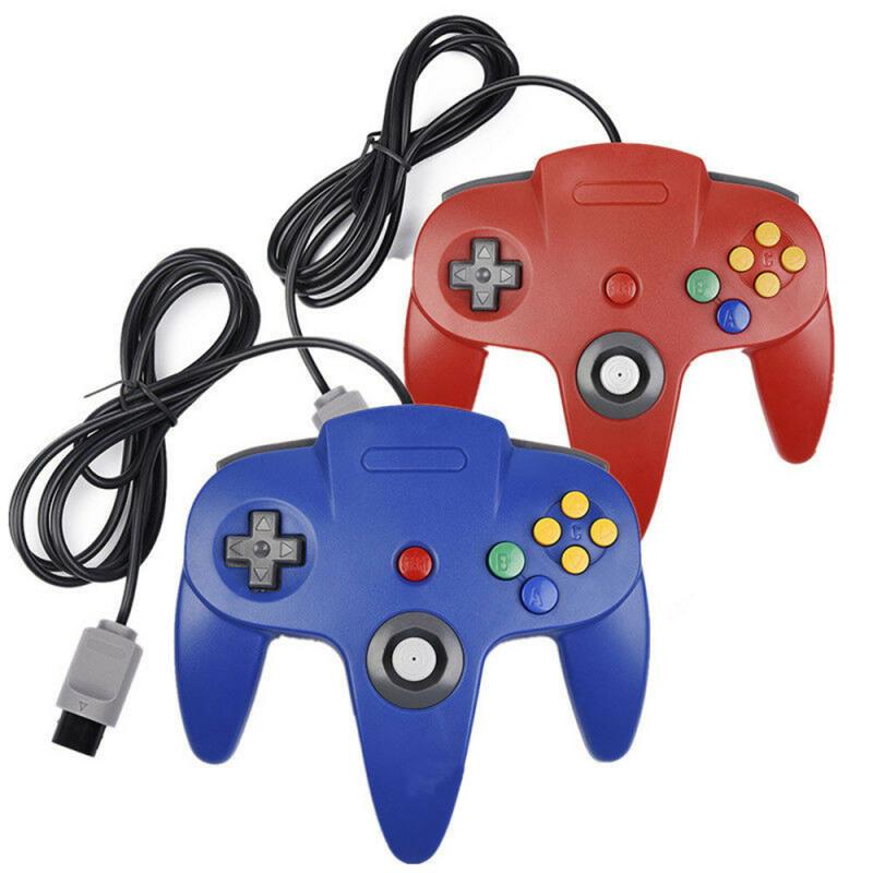 2 uds N64 Gamepads con cable controlador de juego Joystick Gamepad mucho Gamepad con cable para Nintendo 64 consola de juegos para Nintendo Gamepad