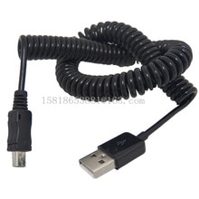 3 M Lente Coiled USB 2.0 Male naar Mini USB Data Sync Charger Kabel Voor MP3 GPS Camera Extension Harde drives
