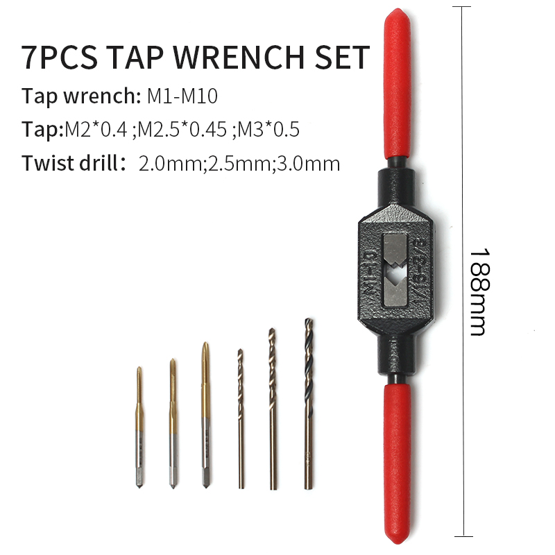 Anti skid handle tapping Tapping Manual tap wrench Tapping tool T-shaped adjustable M1-4 M10-M33 Feeding tap with twist drill: M1-M10 Send drill