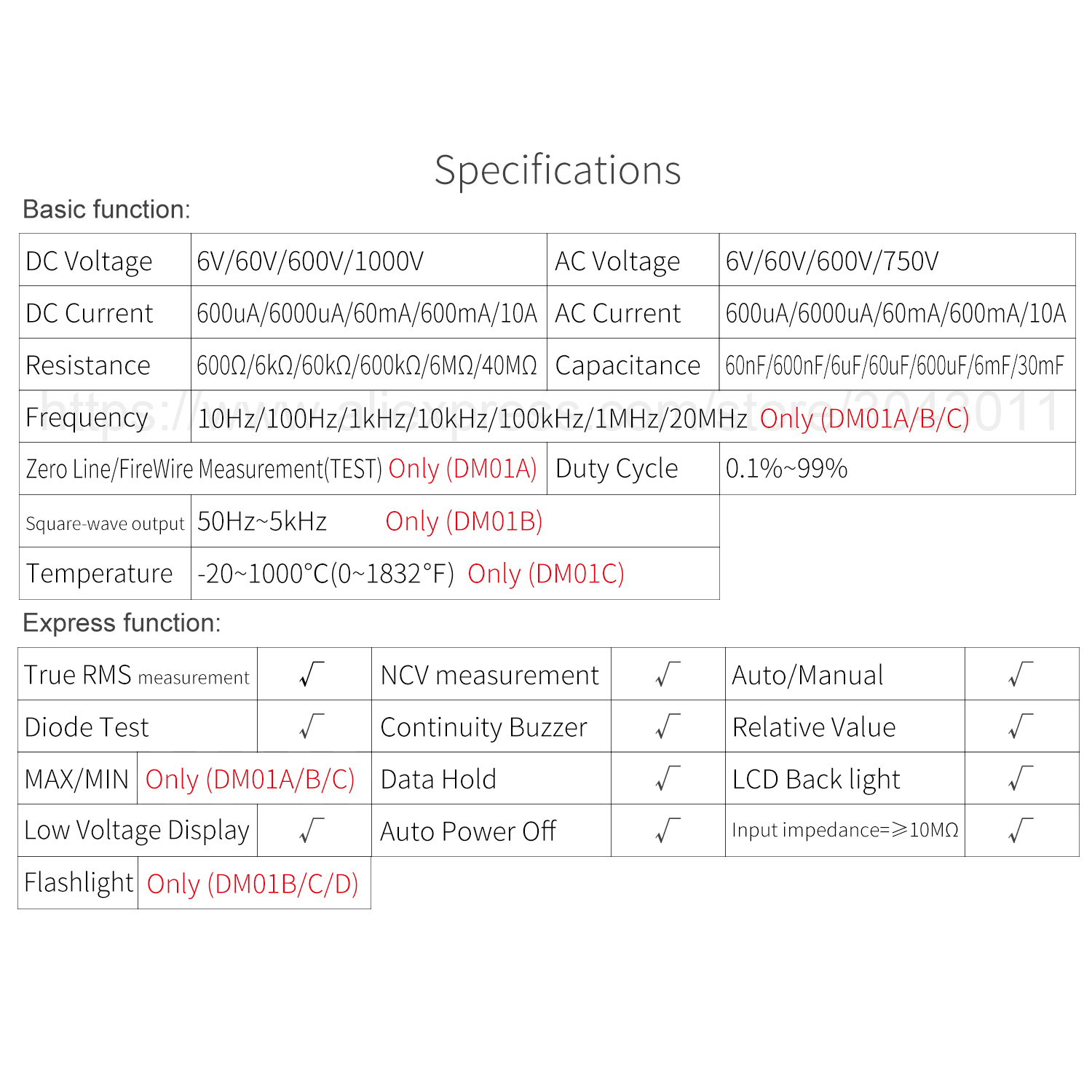 Multifunktions Intelligente Digital Multimeter DC/AC Kapazität Widerstand NCV True RMS Elektronische Wartung instrument Werkzeuge