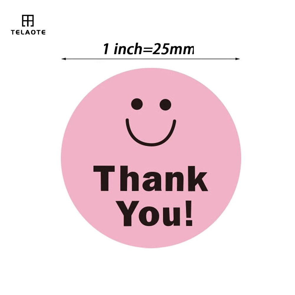 1 Roll/500Pcs Smiley Gezicht Stickers Gelukkig Gezicht Dank U Sticker Roll Cirkel Stippen Papieren Etiketten Beloning Stickers leraren Sticker