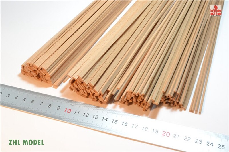 ZHL Red beech wood strips 25 pieces model ship