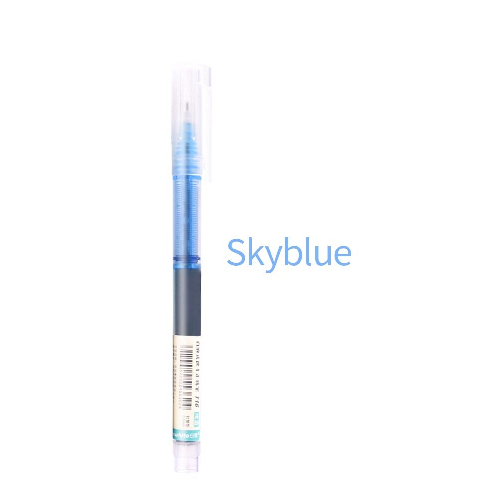 1 Pc Simple Style Straight Liquid Rollerball Pen 0.5mm Gel Pen Fluent 7 Color Writing Pilot High-grade Office Writing Stationery: skyblue