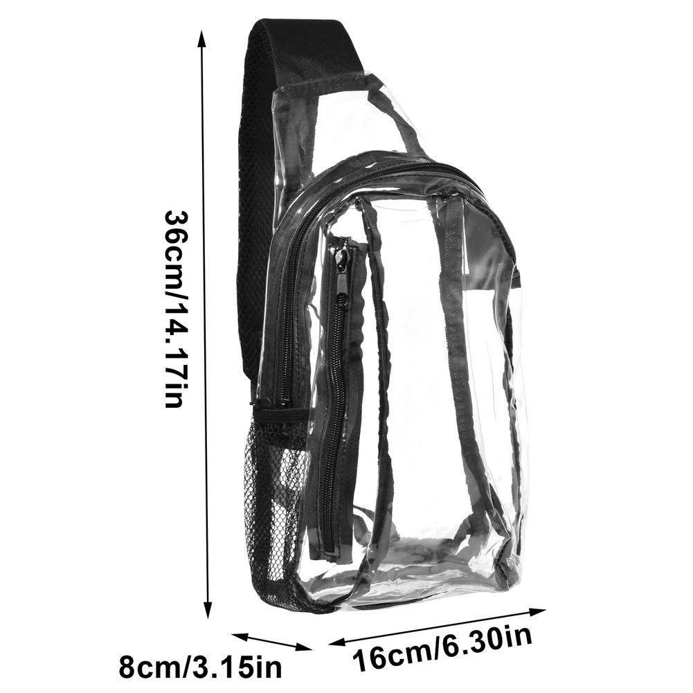 Clear Sling Bag Mini PVC Crossbody Shoulder Backpack Transparent Casual Chest Daypack Unsex For Hiking Stadium Or Concerts