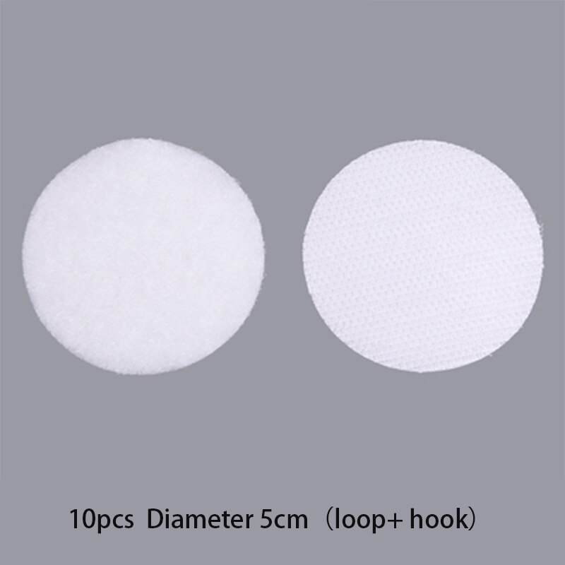 10PCS 3M Double-sided Adhesive Velcros Strong Self-adhesive Hook and Loop Tape nylon sticker velcros Glue for DIY fixing automob: white Diameter 50 mm