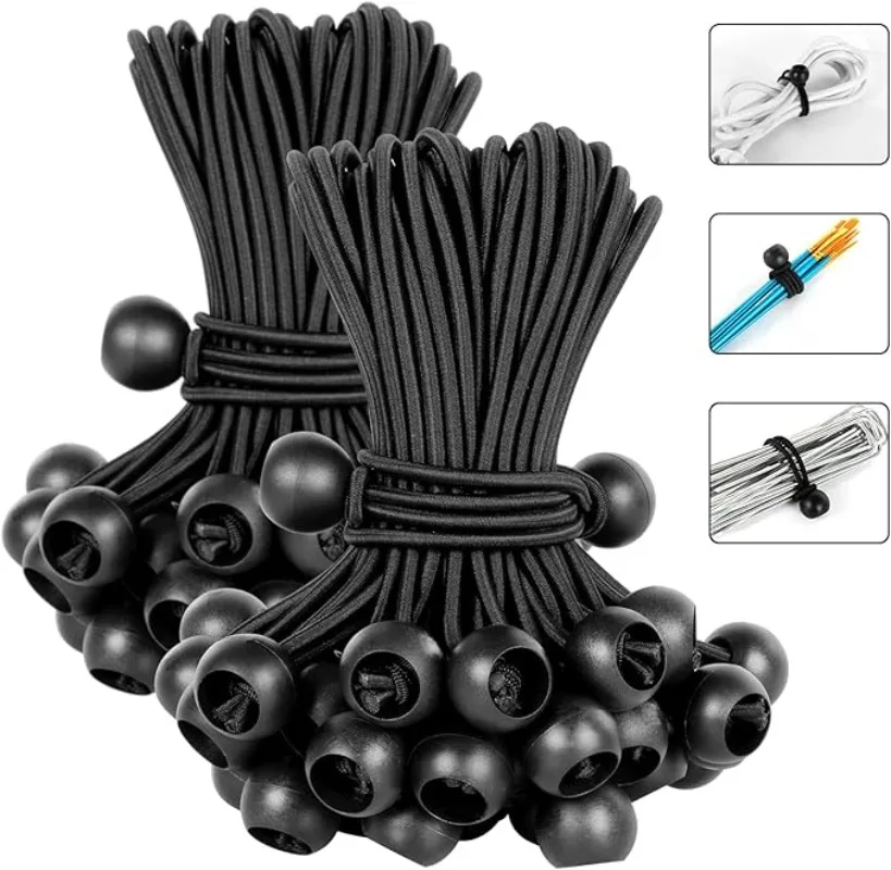 50/10 stücke Bungee Ball Planen Leinwand Flugzeug Fahnenmast Krawatten Schnur Enden Elastische Seil Spitze Feste Stiefel Pole Camping zelt Zubehör