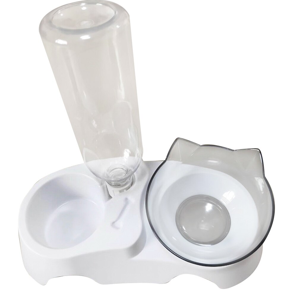 Voerbak voor huisdieren, dubbele voerbak voor katten met automatische waterdispenser, voerbak voor honden en katten, drinkbak voor katten, verhoogde staande voerbak: 5