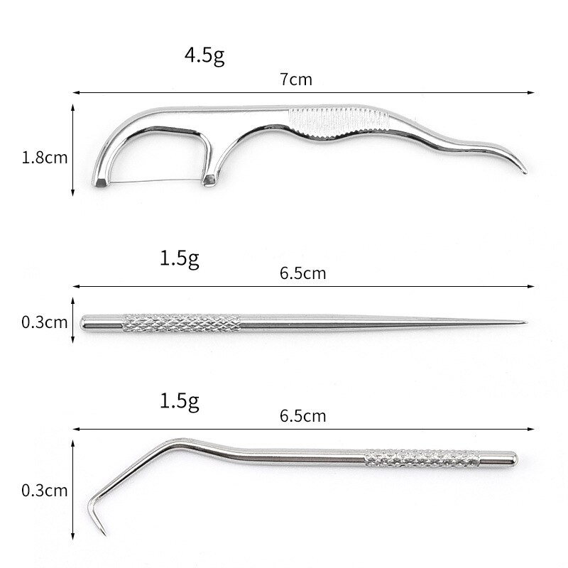 4pcs Portable Stainless Steel Toothpick Set with Bag Reusable Metal Toothpicks With Holders For Outdoor Picnics And Camping Tool