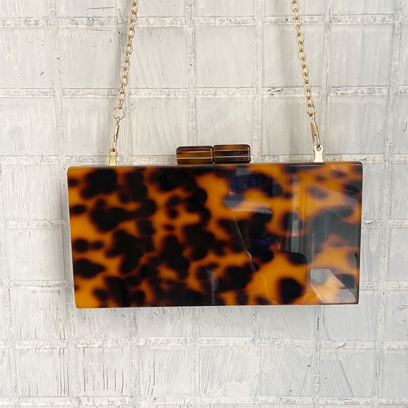 Personlighet leopard akryl flicka axelväska leopard enkelrum budväska middag fest motståndare ta väskan