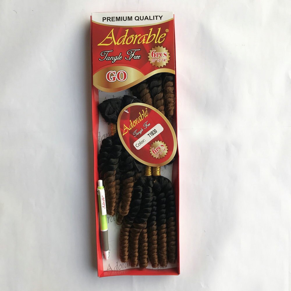 Adorable Full Packet Synthetic Hair Weaving Loose Wave 6 In 1 Set,Soft Heat Resistant Fiber Hair Bundles Go 6pcs Ombre Color