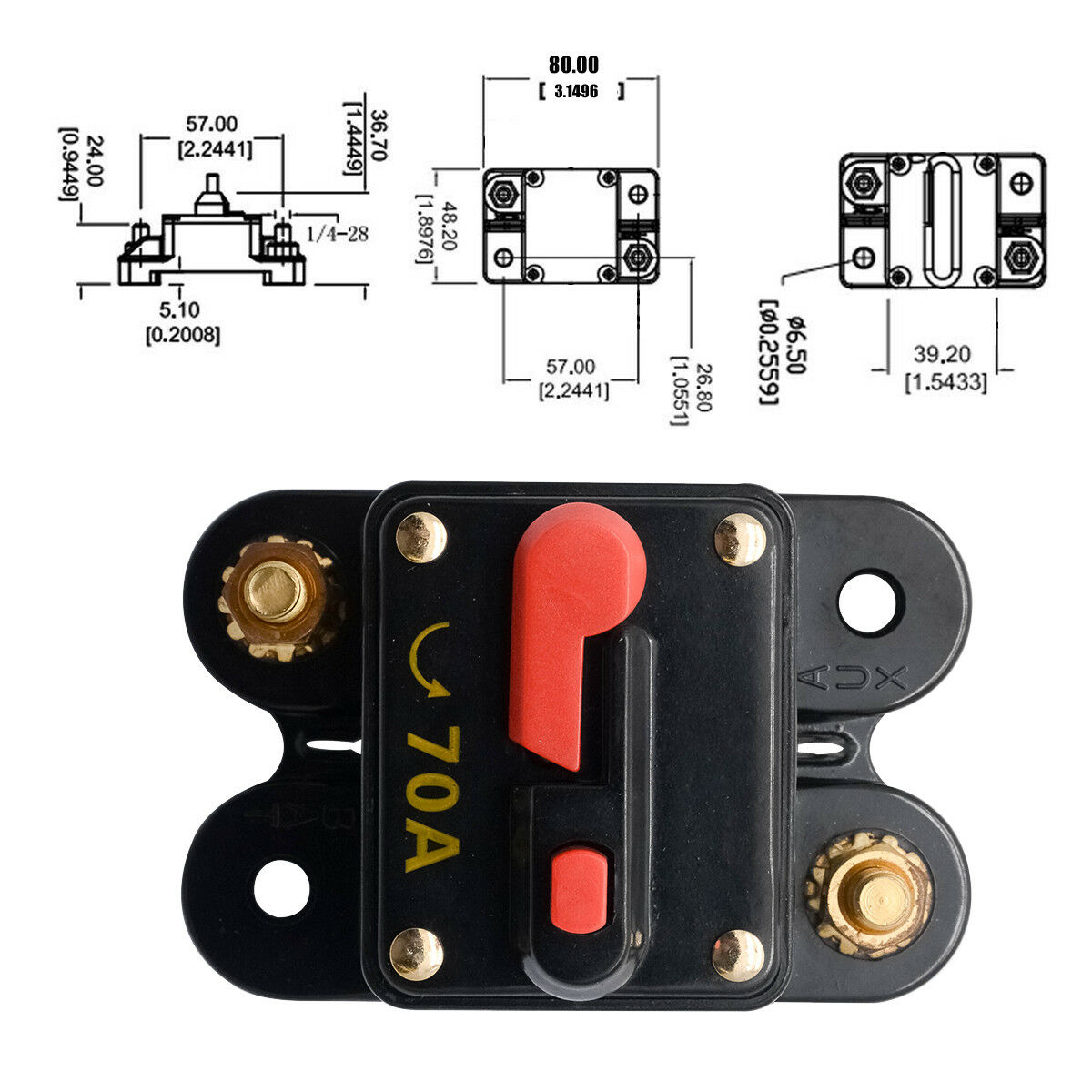 DC 42V 50A 60A 80A 100A 150A 200A 250A Auto Solar System Circuit Breaker Auto Meeres Stereo Audio Reset sicherung Halter Inverter
