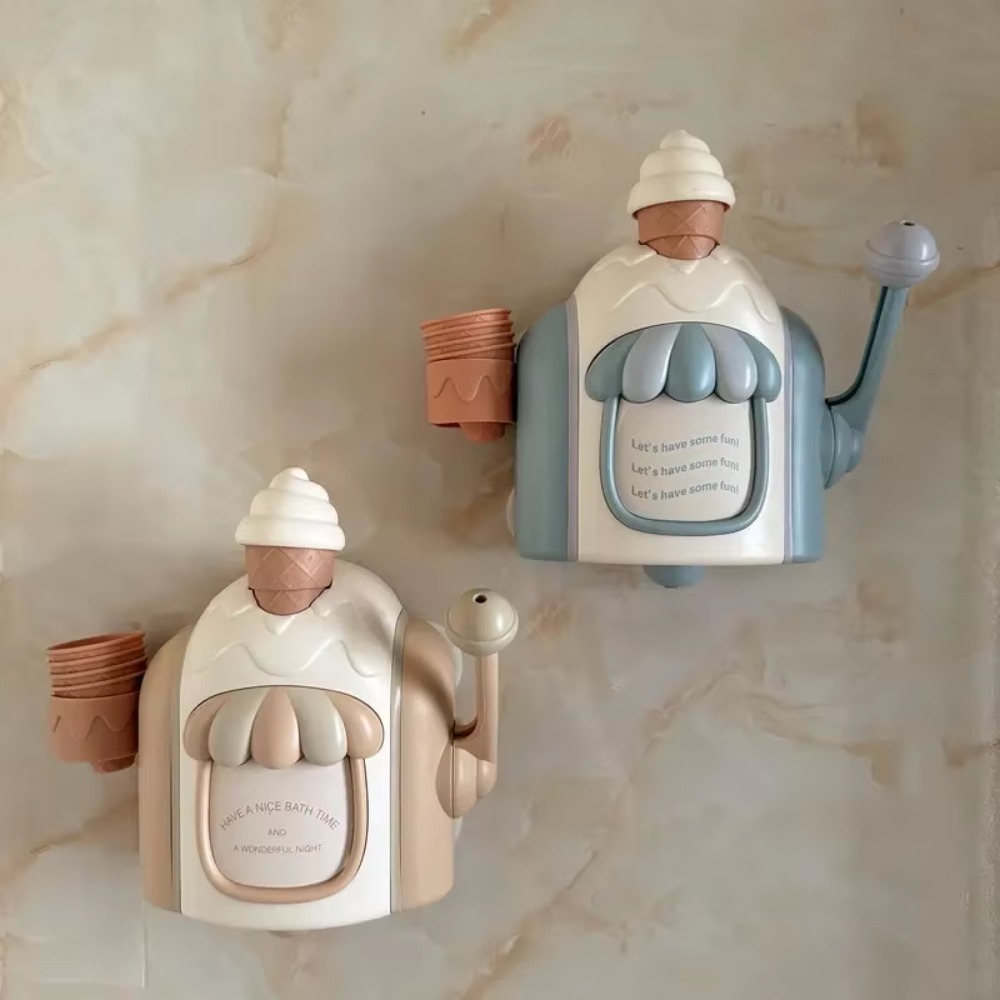 Child Bathroom Shower Bubble Machine Bath Cartoon Ice Cream Machine Manual Bubbles Manufacturing Machine