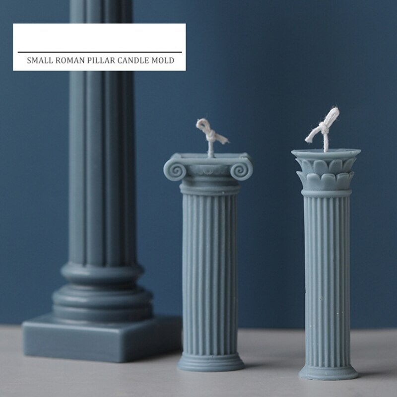 Cozylkx Mini Romeinse Zuilen Griekse Kolommen Standbeeld Hars Sculptuur Ornamenten Griekse Tempel Gebouw Woondecoratie (6x20x23cm/2,36x7,87x9,05