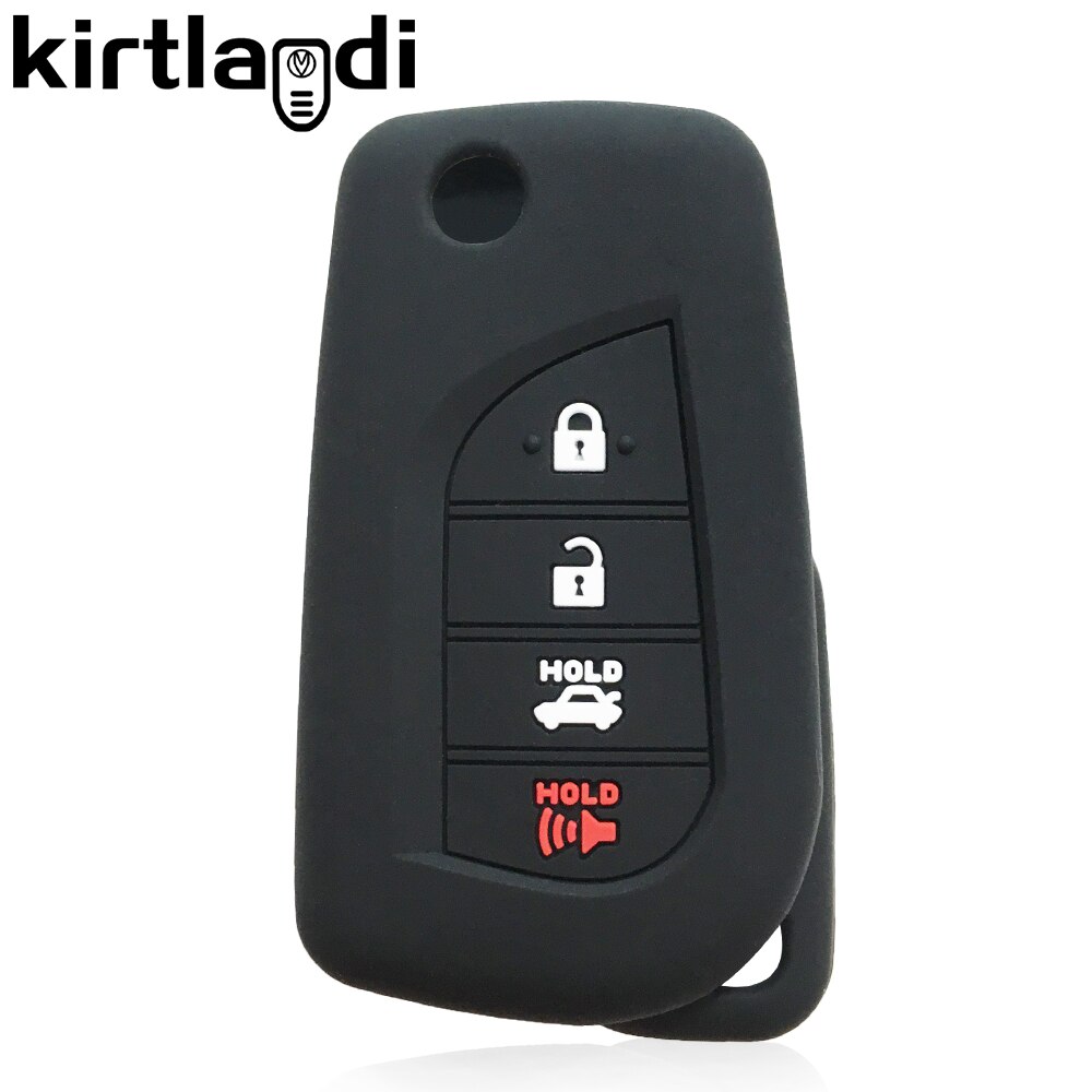 Happyit Siliconen autosleutel hoes voor Toyota CHR C-HR Camry Prius Prado 2-knops Keyless Smart Key (Blauw Happyit Siliconen autosleutel hoes voor Toyota CHR C-HR Camry Prius Prado 2-knops Keyless Smart Key (Blauw
