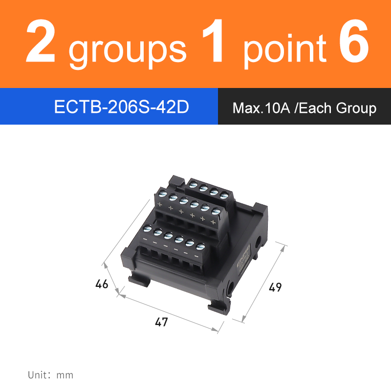 ENMG Screw terminal Save Wiring Split Terminal Block ECTB 10A Power Splitter PLC Terminal Block One to One One One to One 10~64: Gold