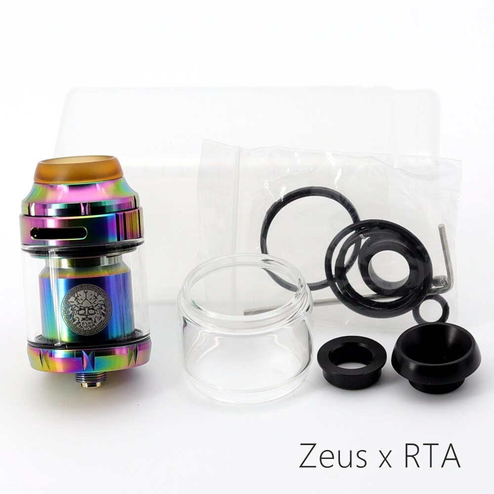 25mm Zeus X RTA 3.5ml 4.5ml Base Zeus x mesh RTA tank Deck Electronic cigarette Mods Dual Coil Vape Tank RTA Vaper atomizer: Rainbow  Zeus X RTA