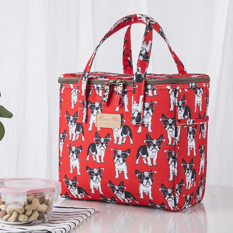 Lunch Box Portable Insulated Canvas Lunch Bag Thermal Food Picnic Lunch Bags For Women Kids