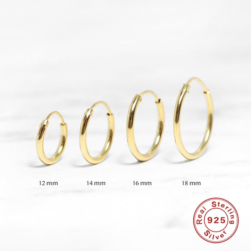 ROXI-Pendientes de aro minimalistas para hombre y mujer, aretes de Plata de Ley 925 con geometría geométrica, Pendientes inusuales, aretes de cartílago