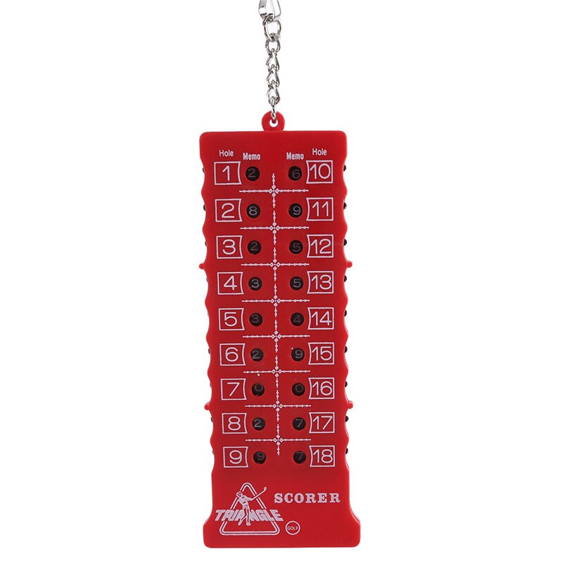 18 Hole Golf Stroke Putt Score Card Counter Golf Score Indicator With Key Chain Environmental Golf Score Counter: red