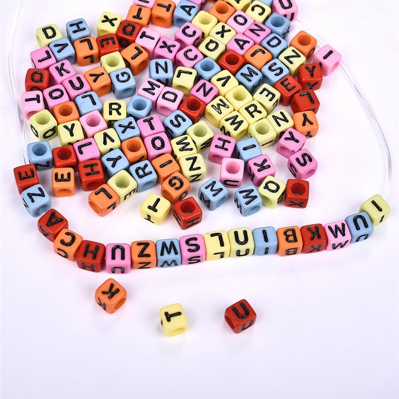 100pc Mixed English Letter Acrylic Beads Flat Heart Alphabet Number Beads For Charms Bracelet Necklace For Jewelry Making DI