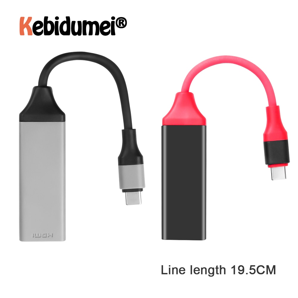 19.5CM USB3.1 C Naar HDMI Adapter 4K USB Type C Naar HDMI Adapter Man-vrouw Kabel Converter voor MacBook Huawei Matebook Samsung