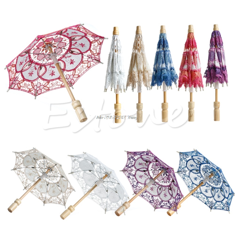 Embroidered Lace Parasol Wedding Umbrella