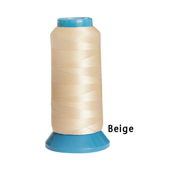 1 rouleau de fil à tisser dix couleurs, fil Polyamide haute intensité, 12 aiguilles à tisser de 9cm/aiguilles de type C/aiguille incurvée: Beige