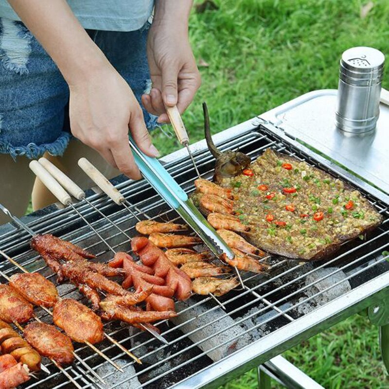 Grill tilbehør tyk rustfrit stål koreansk grillklip rustfrit stål madklip grillværktøj