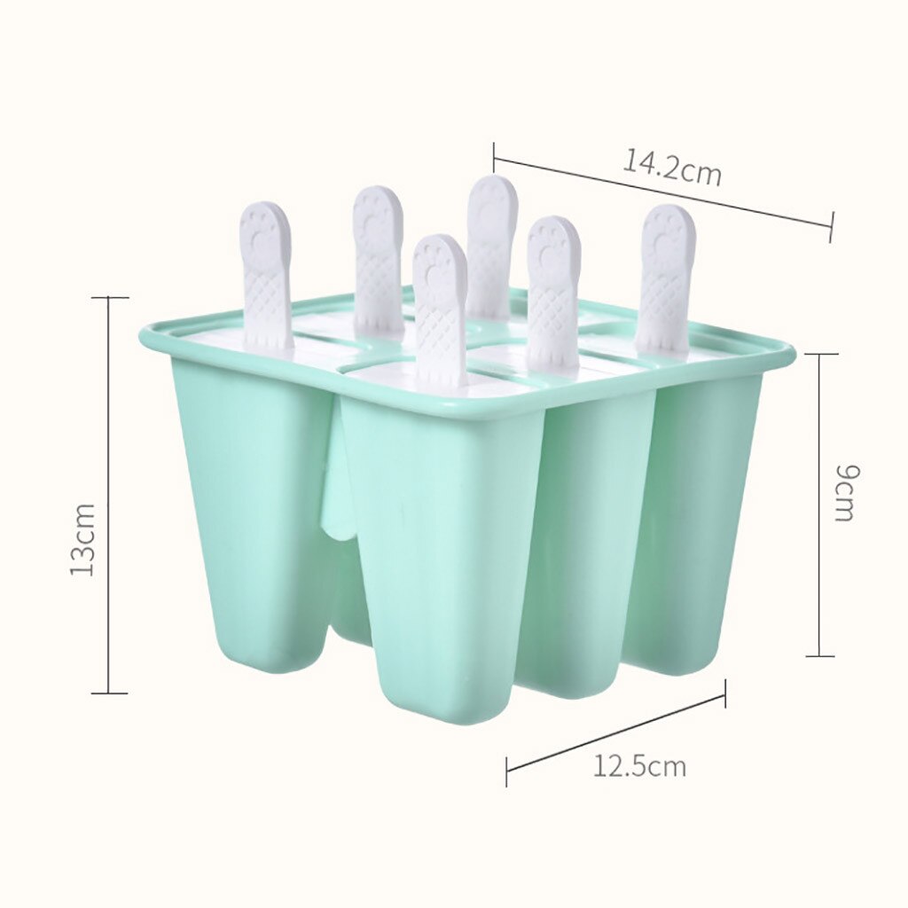 Reusable Ice Cream Tub Mold Ice Cream silicone Tray with Stick Holder 4 6 10 pieces Popsicle Maker Mould