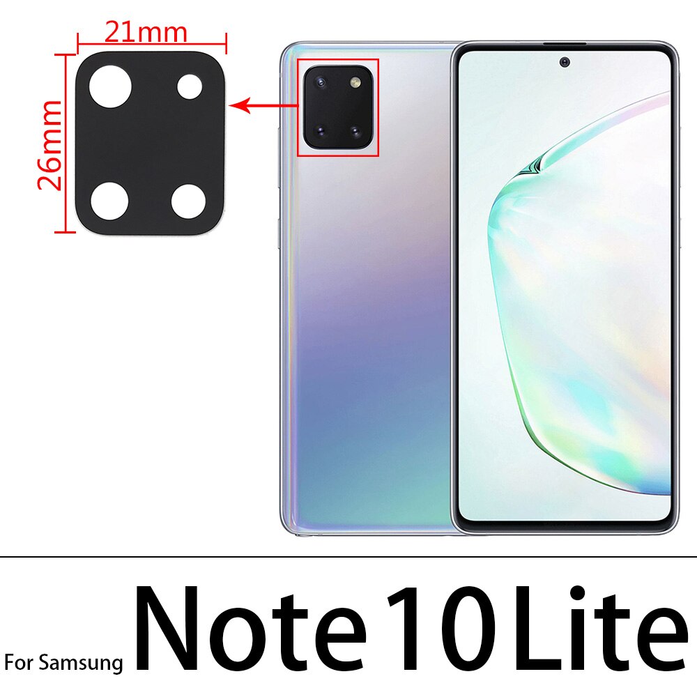10 sztuk powrót szkło obiektywu aparatu z Ahesive dla Samsung A51 A21S A30S A50S A70S A31 A41 A71 M21 M31 S20 Plus Ultra fe uwaga 10Lite: Note 10 Lite