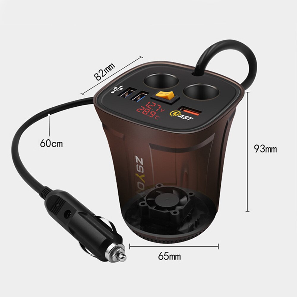 QC3.0 Autolader 3 Usb Een Tot Drie Multifunctionele Aansteker Quick Opladen 60W Power Auto Cup houder Adapter Bcr