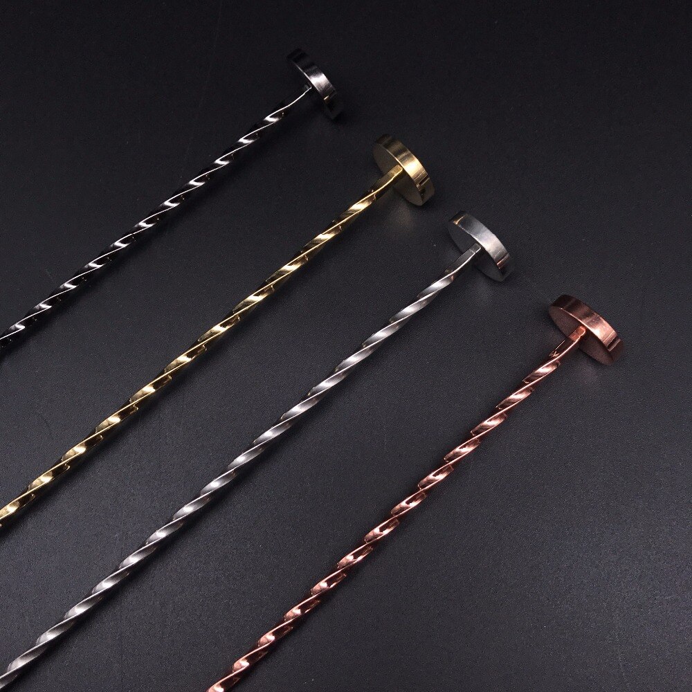 300mm Stainless Steel Threaded Bar Spoon Swizzle Stick Coffee Cocktail Mojito Wine Spoons Barware Bartender Tools