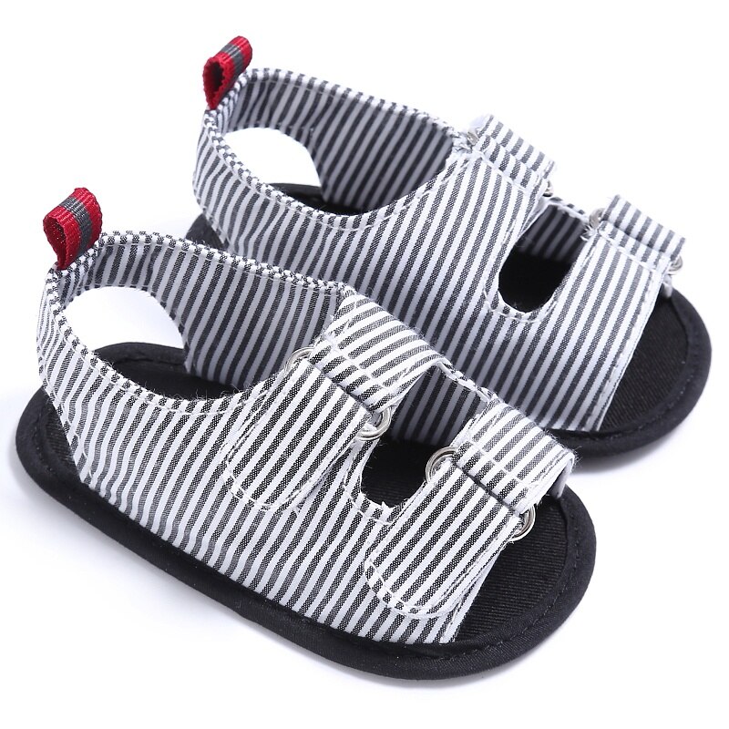 Zomer Peuter Baby Jongens Mode Ademend Anti Slip Crib Streep Schoenen Kids Sandalen