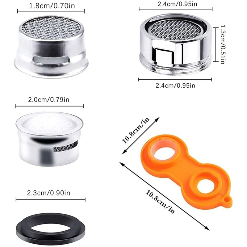 Faucet Aerator Bathroom Sink Aerator, Kitchen Faucet Aerator Replacement Parts With Brass Shell Faucet Aerator Wrench