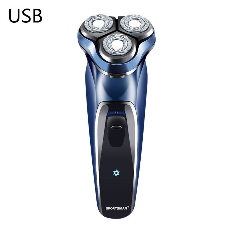 USB charge 3D rasoir électrique 3 tête rotatif flottant lavable rasoir hommes barbe rasage tondeuse avec indicateur de lumière