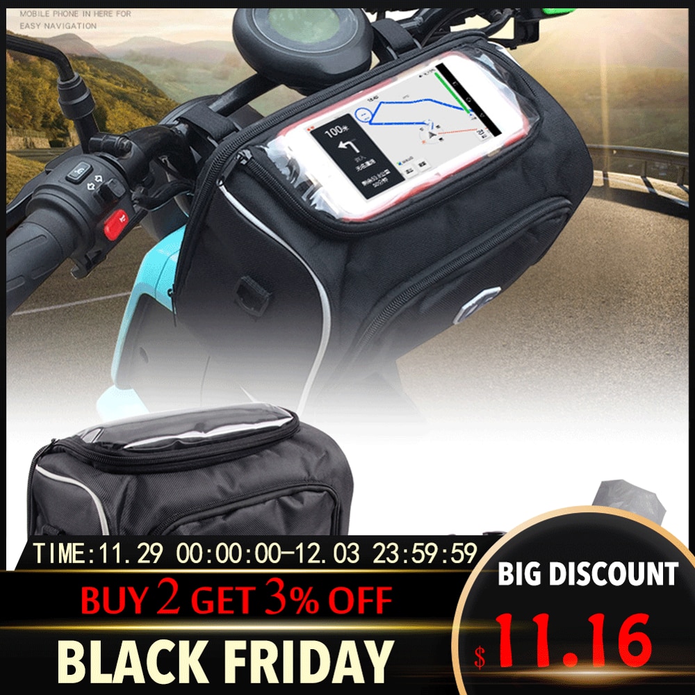 Motorcycle Storage Bag Oxford Waterproof Handlebar Dry Bike Bag With Detachable Strap Universal Moto Accessories