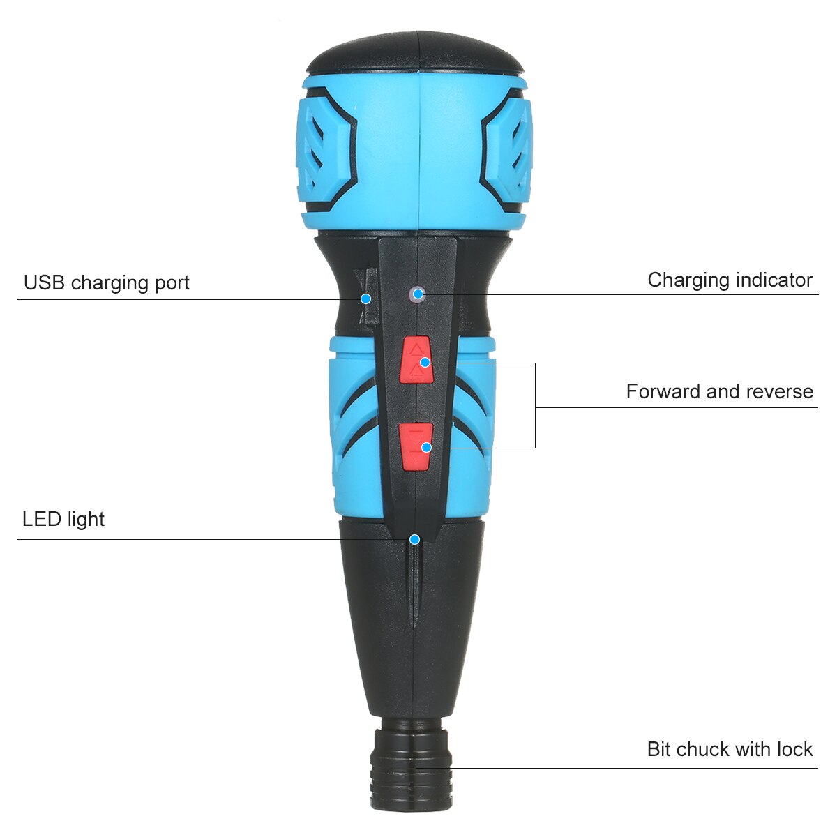 Cordless Screwdriver USB Rechargeable Mini Electric Screwdriver Portable Handheld Power Drill Screwdriver with LED Light