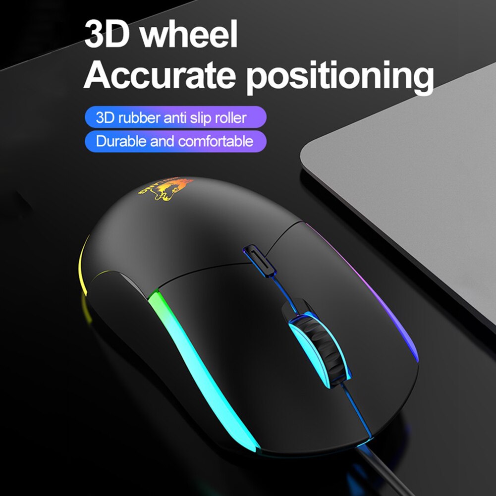 V7 USB Wired Gaming Mouse 6 Buttons 3 Gears 2400 DPI Adjustable RGB Backlit Computer Mouse Ergonomic Gamer Mice For PC Laptop