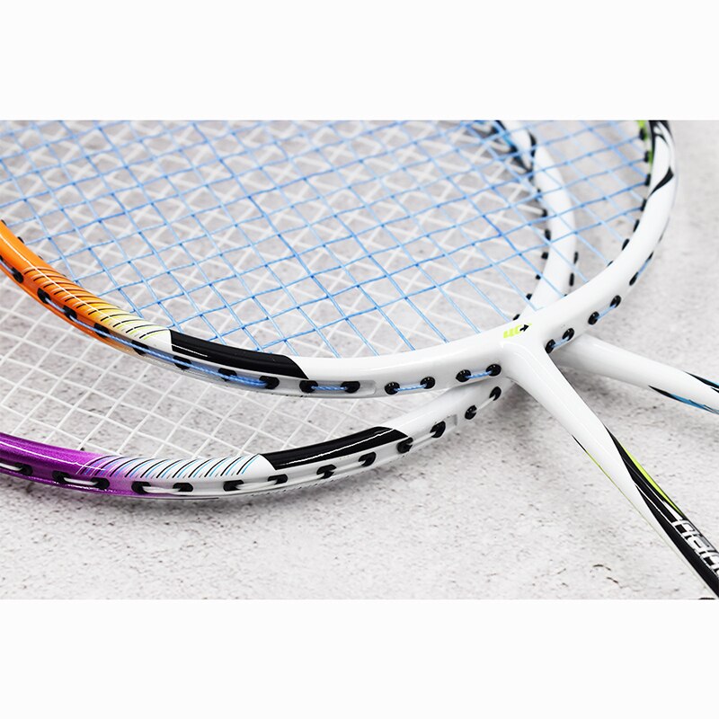 Profissional par de badminton raquete 100% fibra carbono ofensiva raqueta formação badminton 24lbs raquete com saco