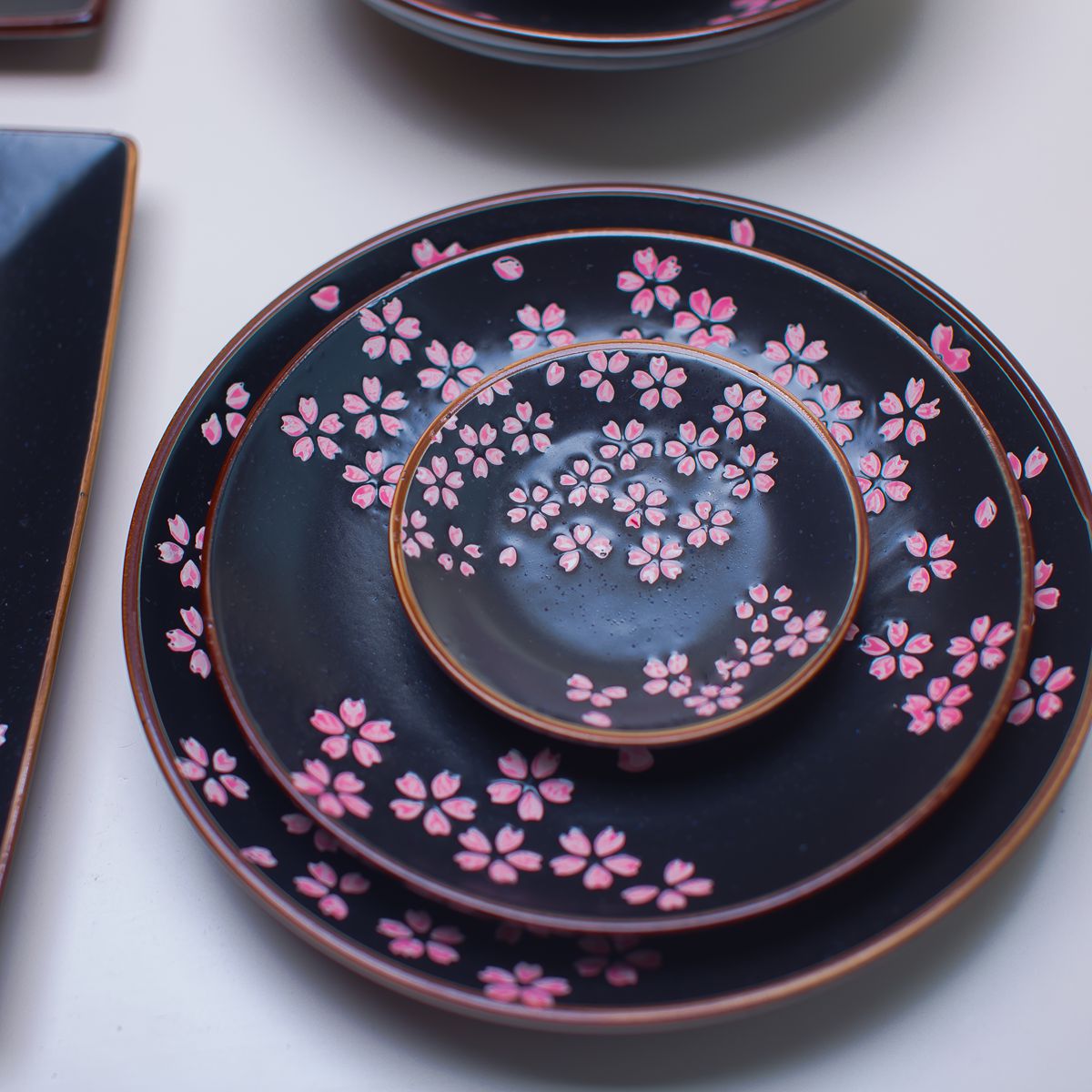 Japanese ceramic matte frosted tableware set cherry dessert mustard juice hotel tableware