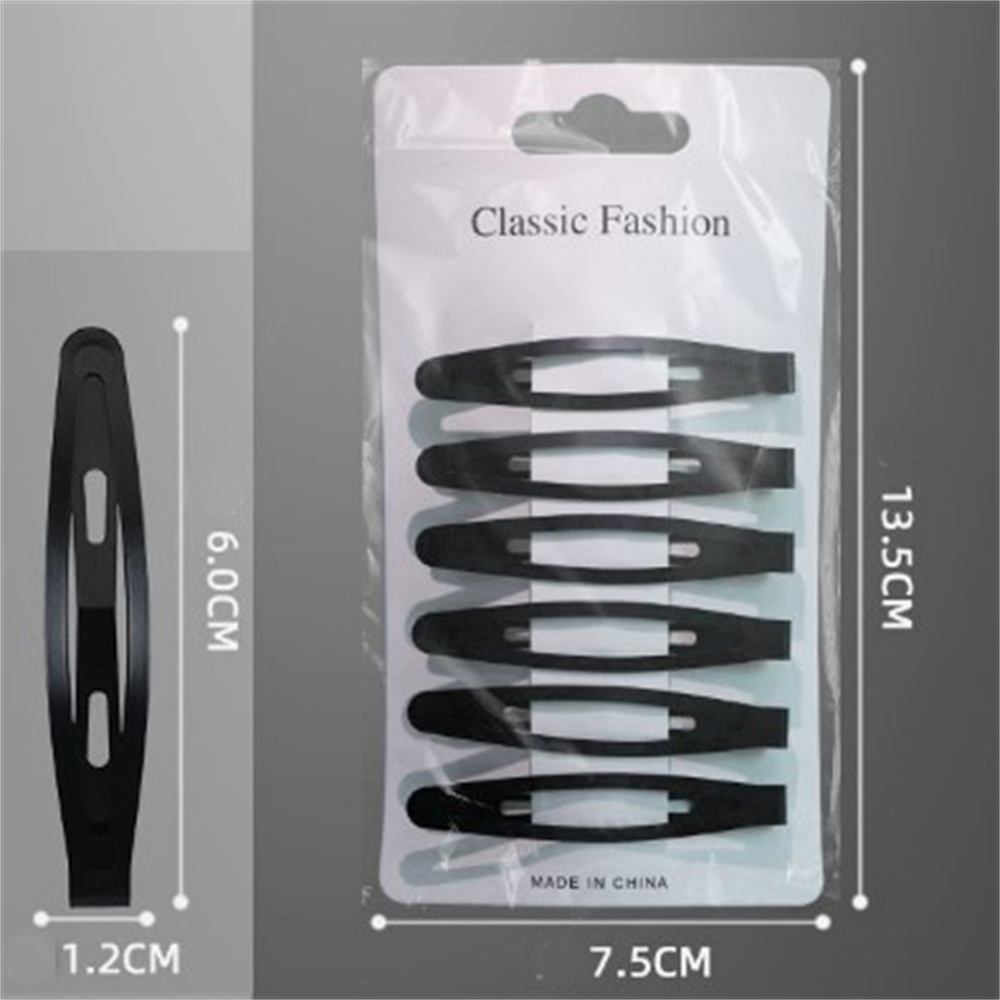 6 stk/sæt sorte hårklemmer bølgede hårnåle metal hårspænder usynlig bb klips bølget hårspænde hårklemme hårklemmer tilbehør