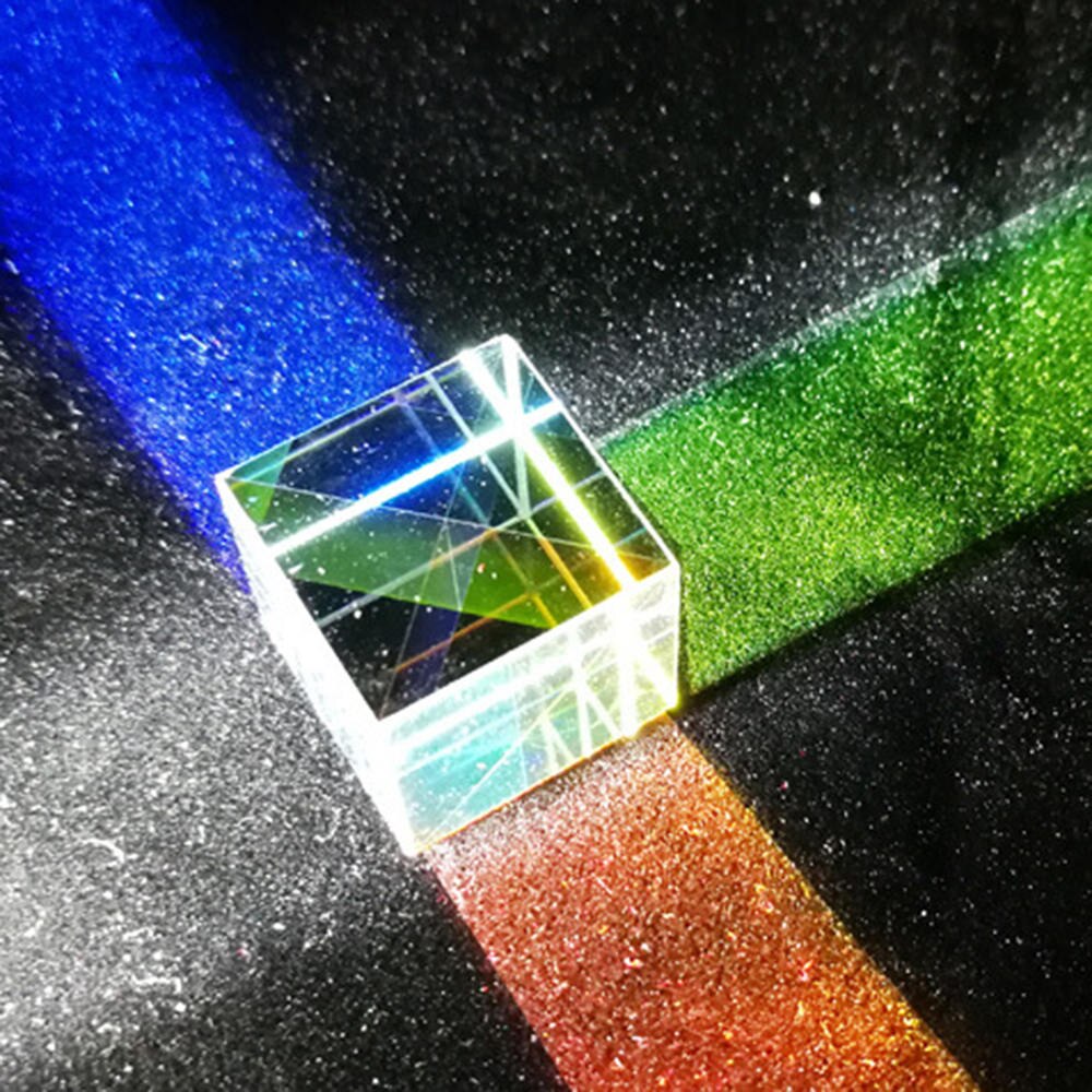 Rainbow Maker Triangular Prism Six-Sided Bright Light Combine Cube Prism Optical Experiment Instrument