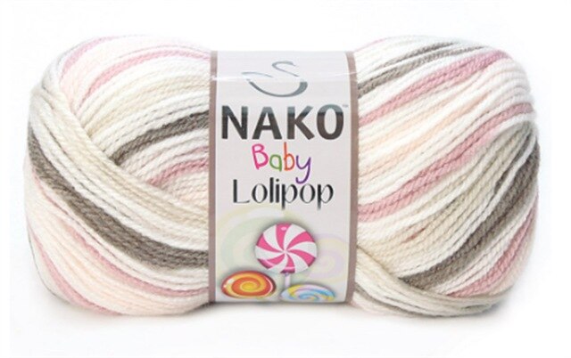 Nako Lollipop 100% Premium Acrylic Yarn DIY Hand knitting yarn blanket sweater cardigan beanie baby knitting yarn crochet: 80564