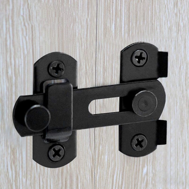 Set of 3,Black Flip Latch Gate Latches Stainless Steel Sliding Safety Door Bolt Latch Lock for Gate Cabinet